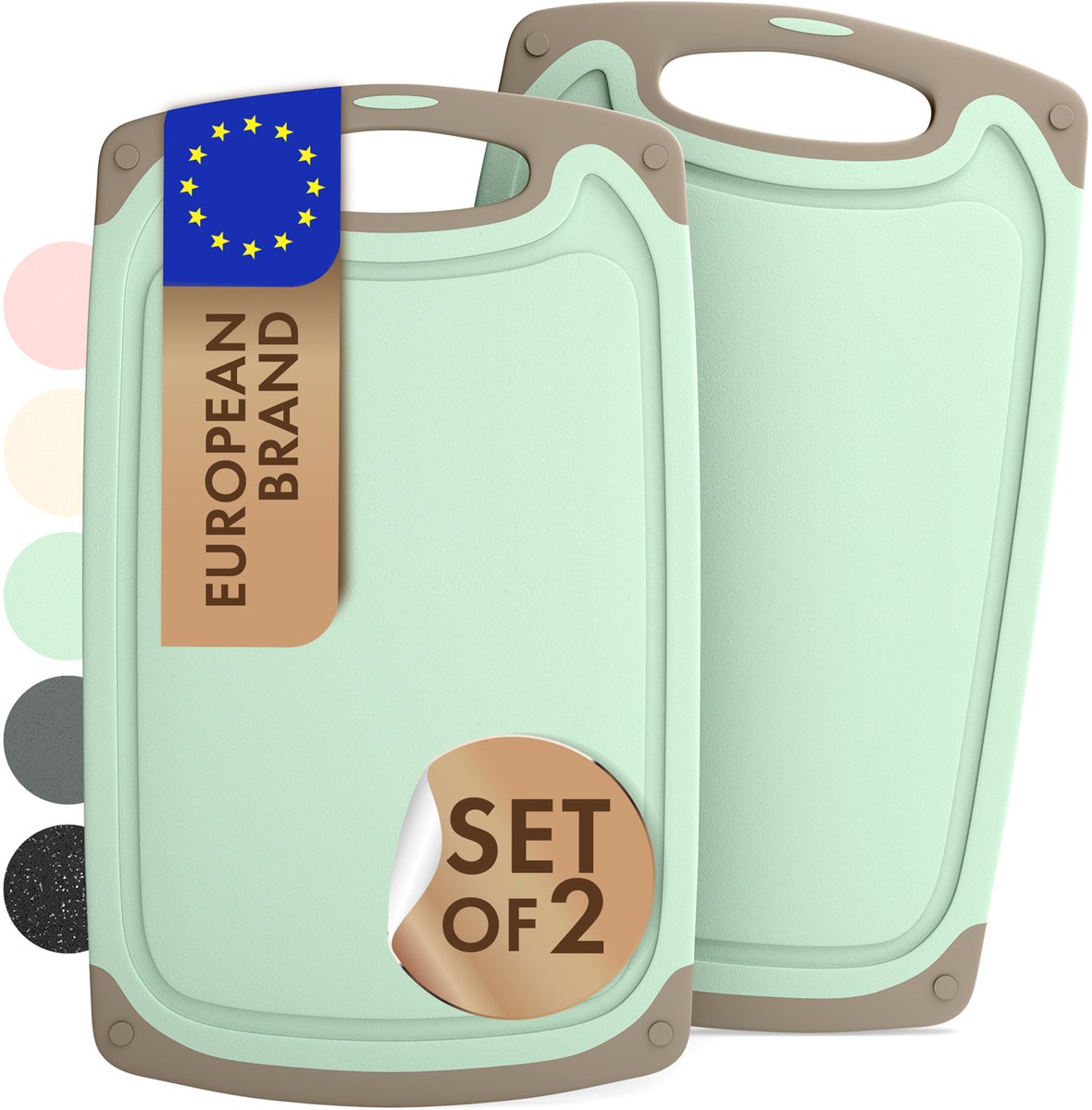 Blumtal Snijplank Kunststof Variera - BPA Vrij - 25 x 15 cm - Groen - Set van 2
