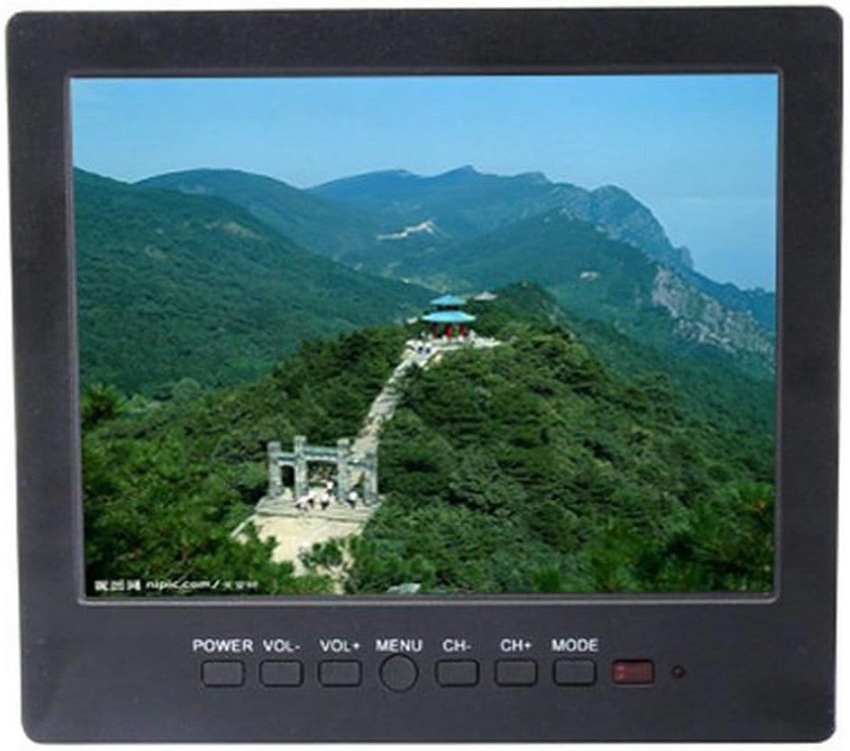 8 Inch LCD Kleuren Monitor voor CCTV en Videobewaking met VGA en BNC Aansluiting