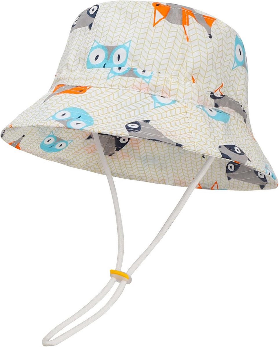 Zonnehoed Baby en Peuter met Brede Rand en Kinband - UV Bescherming Zomer Hoed