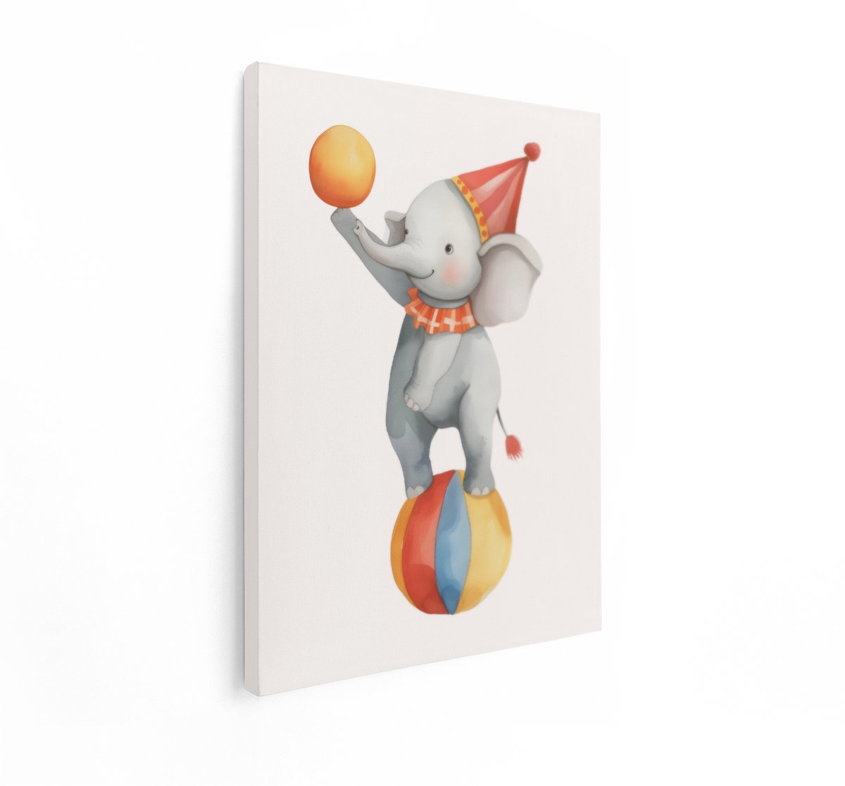 Artaza Canvas Schilderij Olifant - 60x80 cm - Wanddecoratie Kinderkamer - Muurdecoratie Ci