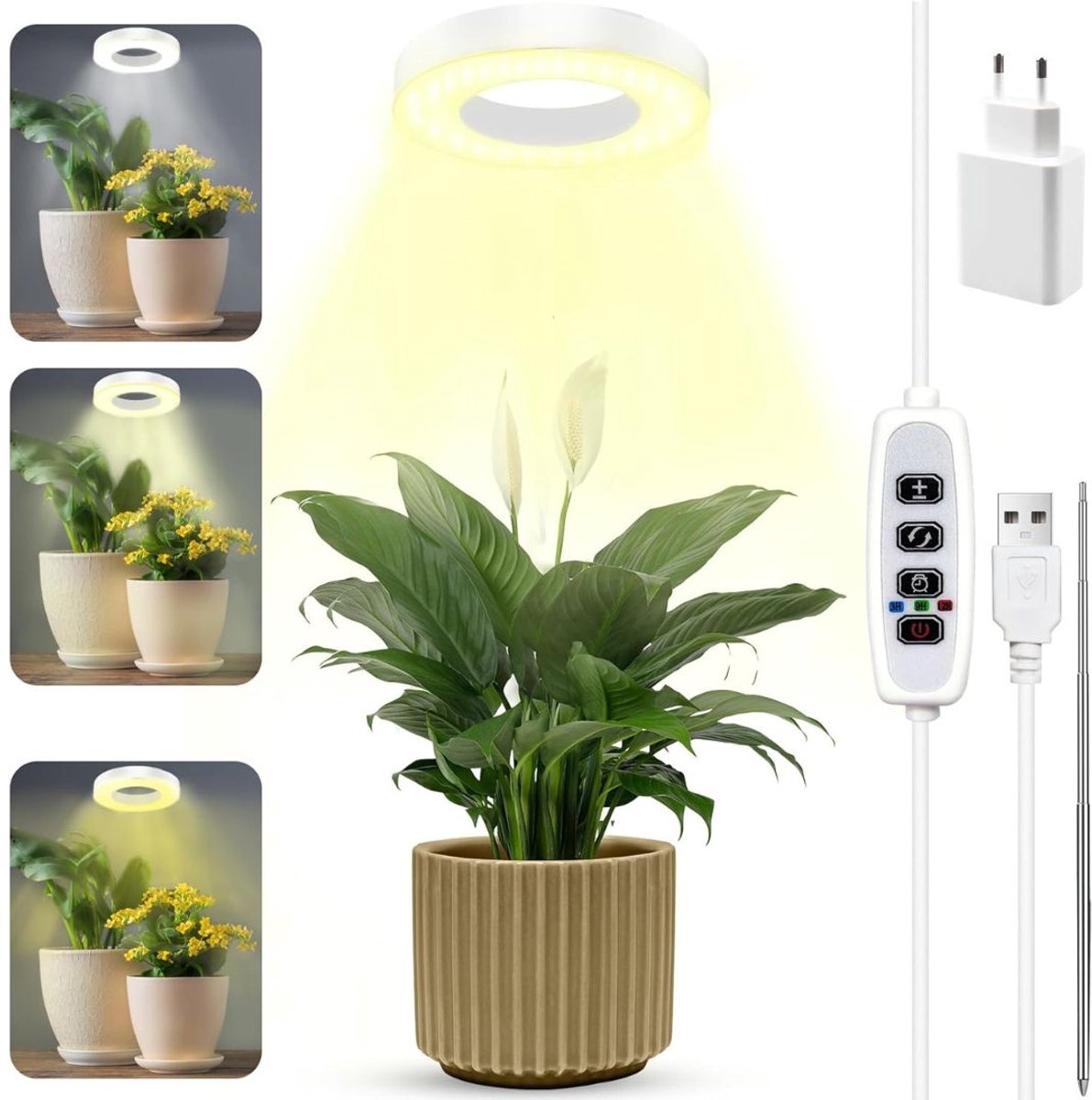 Octav8® Plantenlamp - Kweeklamp - Groei en Bloei - Hoogte Verstelbaar - 3 Lichtstanden en 9 Helderheidsniveaus