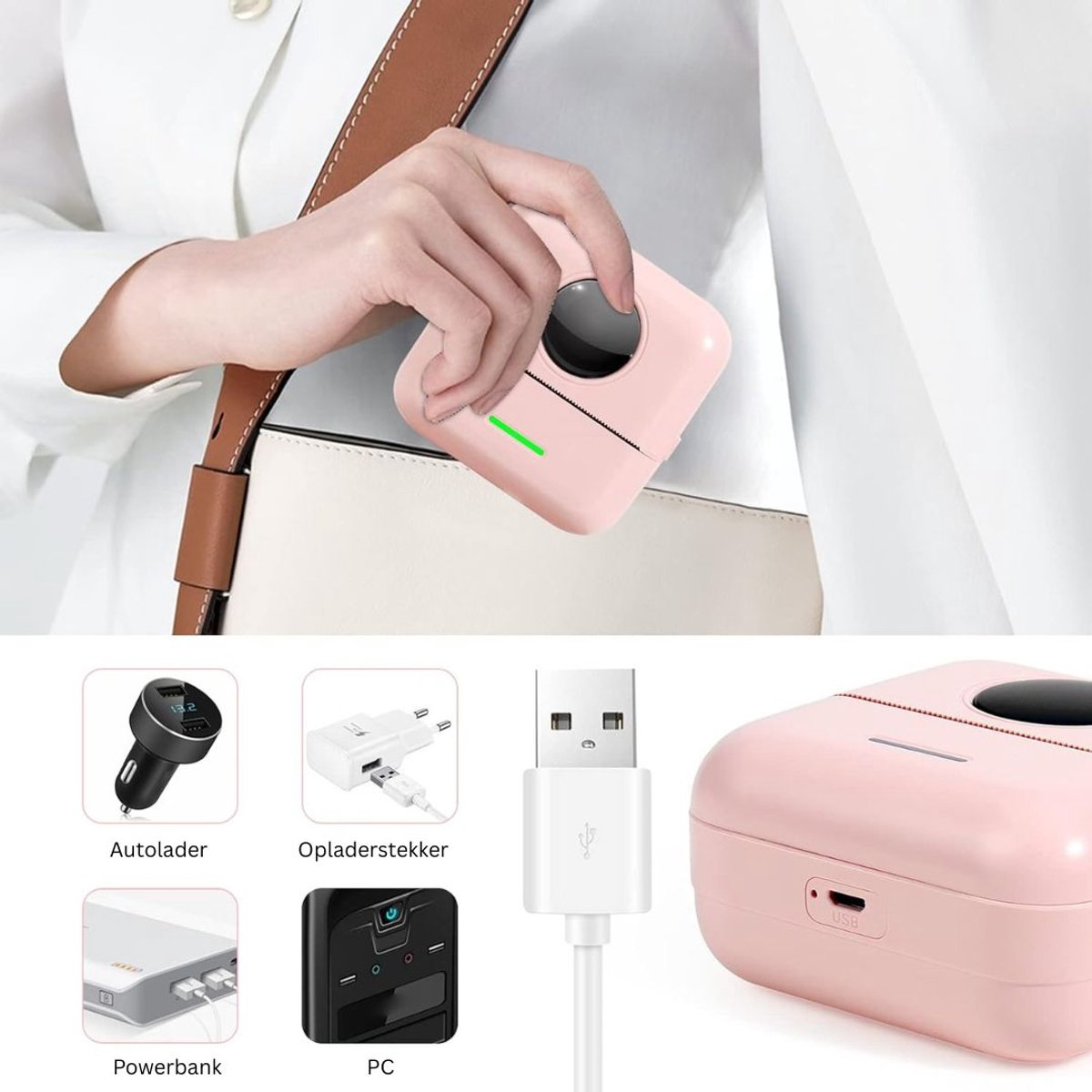 Te volgen Mini Printer - Mobiele Foto Printer thumbnail 2