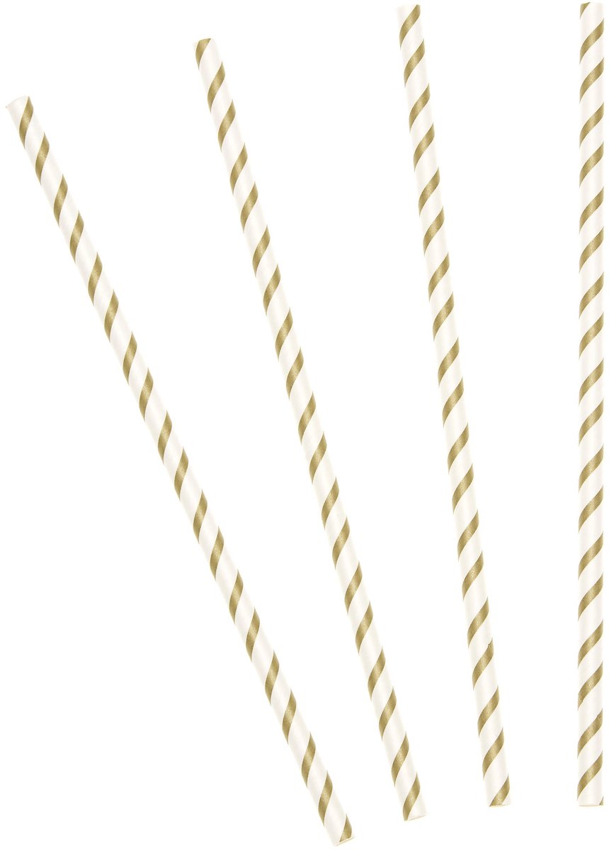 TALKING TABLES - 20 gouden gestreepte papieren rietjes