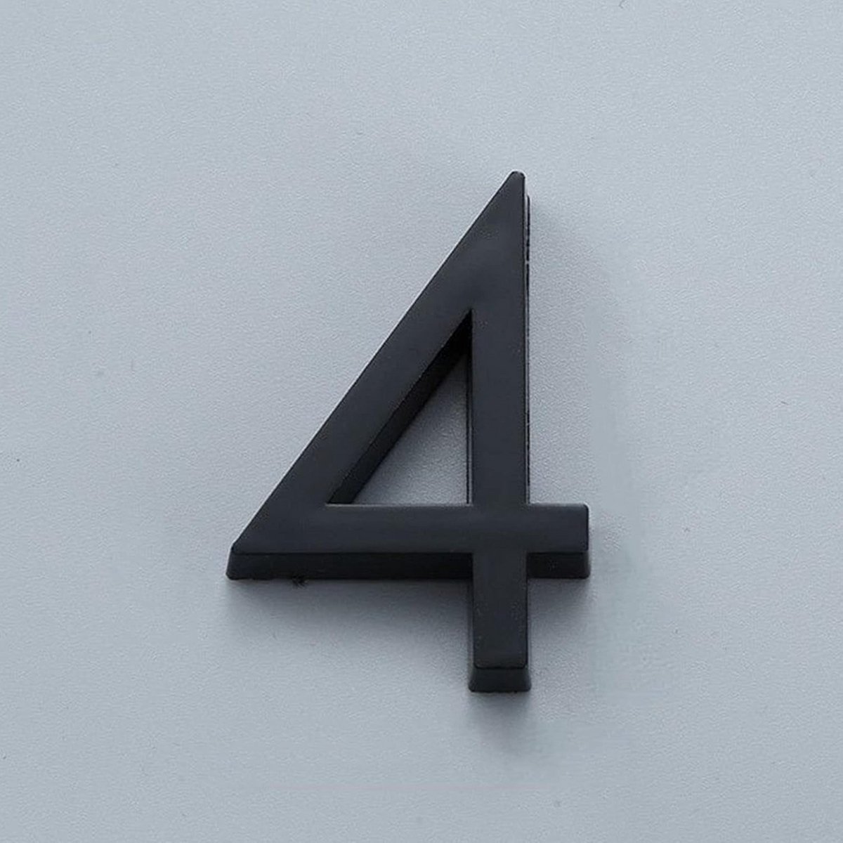 Zelfklevende Deurnummer 3D Zwart 6cm – ABS Huisnummer voor Deur, Brievenbus of Appartement