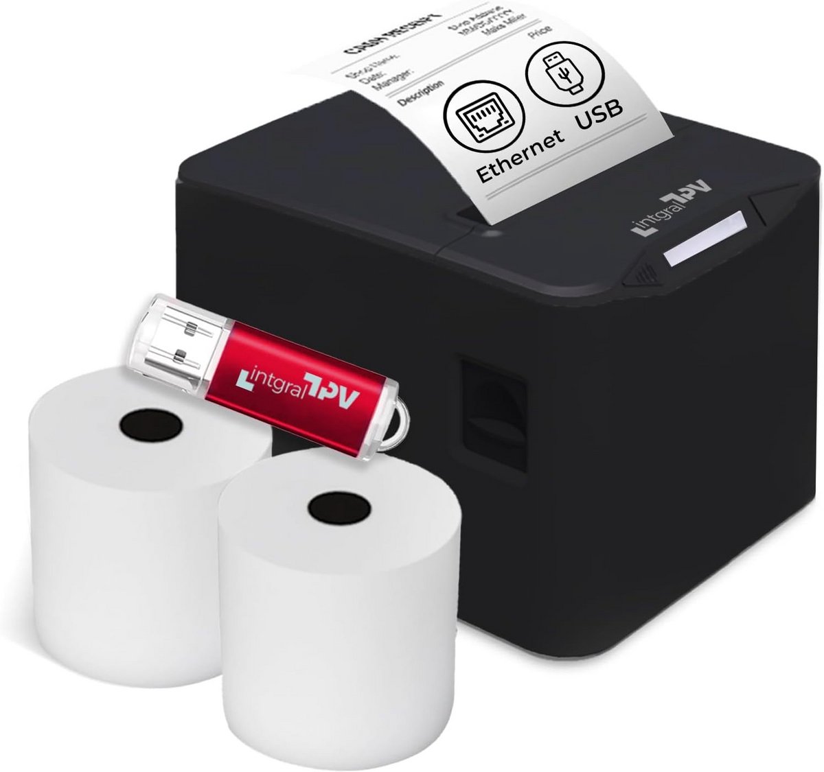 Thermische Kassabonprinter met USB en LAN Aansluiting voor 80mm Rollen