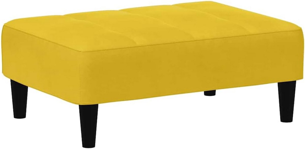 Comfortabele Velours Voetenbank Geel voor Woonkamer