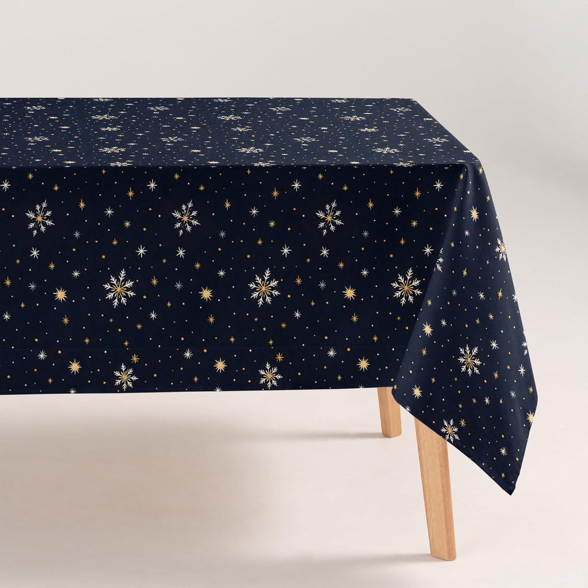 Rechthoekig Tafelkleed Kerst Sterren Zwart 160x300 cm Katoenmengsel Vuilafstotend