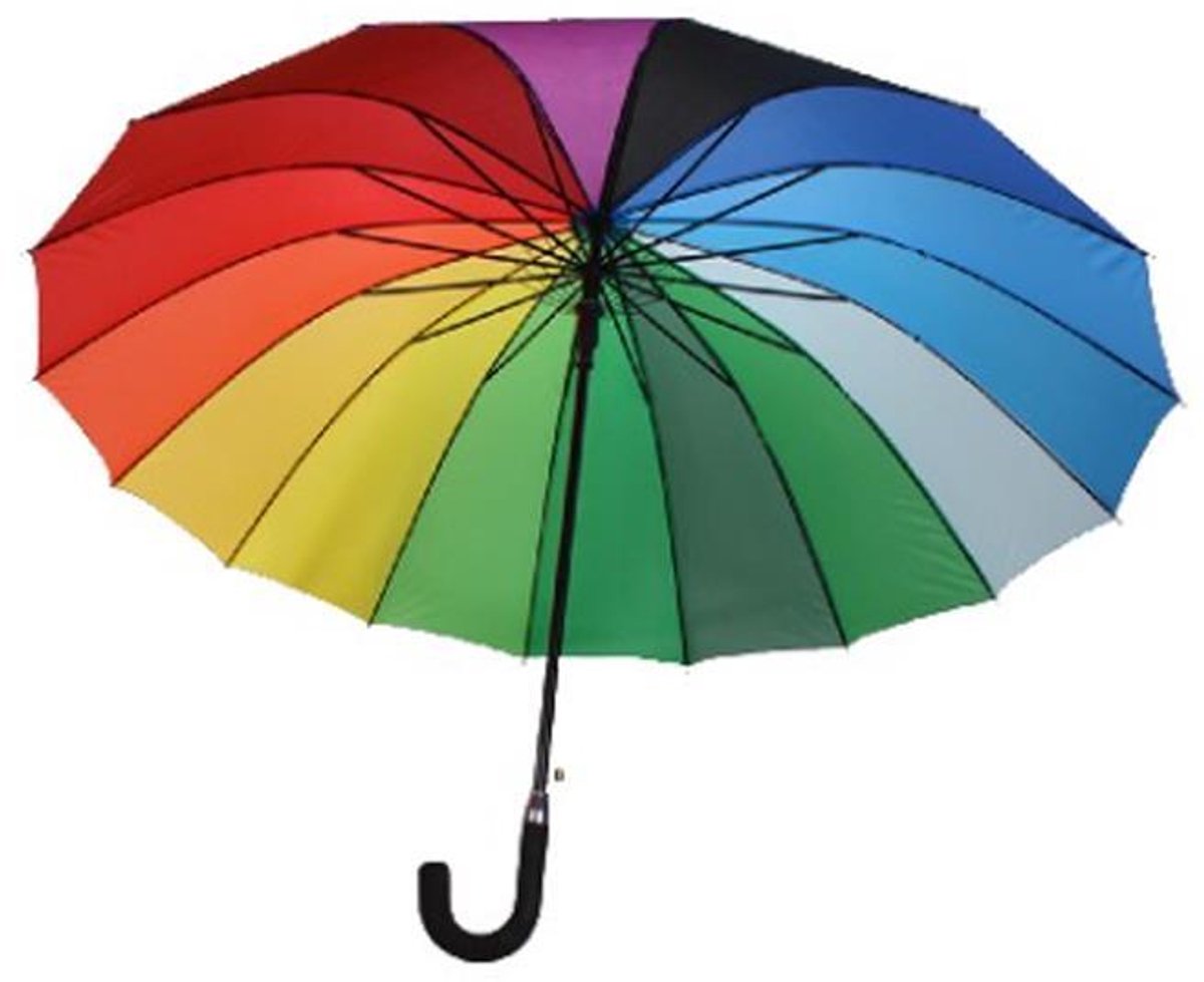Paraplu regenboog Ø112cm met 16 baleinen