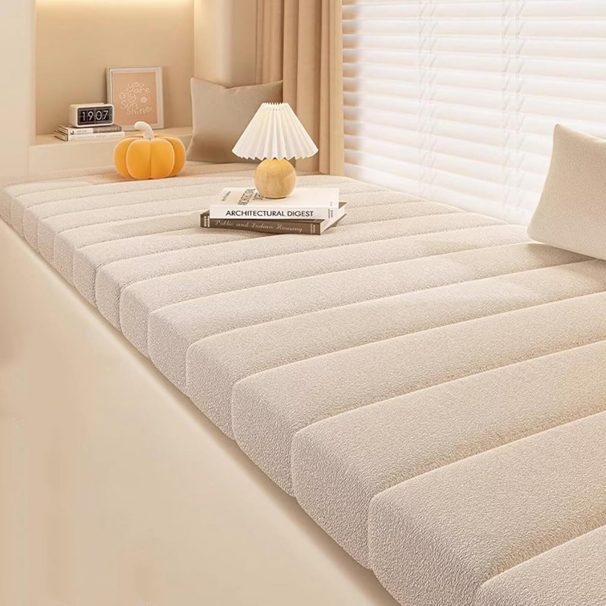 Comfortabel Teddy Fleece Zitkussen voor Bank, Tuinbank of Raamkozijn - Wasbaar & Antislip