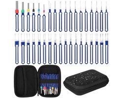 Terminal removal tool kit – Terminal removal tool - Auto terminal removal - Draadtrekker - Set gereedschap voor het verwijderen van naalden - 36-delige set - Met waterdichte doos
