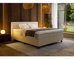 Mörgenn Boxspring Douze - Pocketvering - Beige - 160x200 cm - Inclusief Dekbed en Kussens
