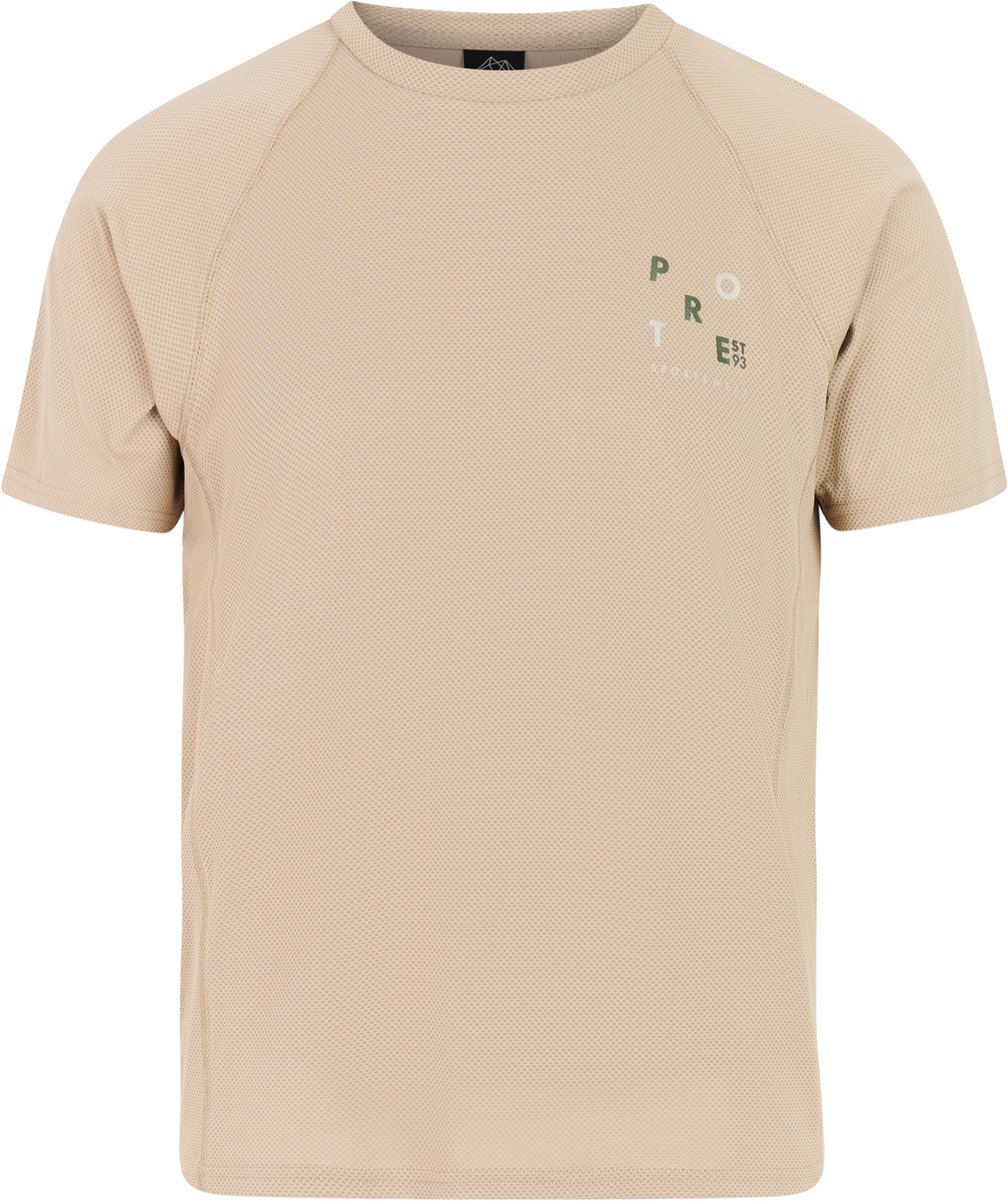 Protest PRTSemmy T-shirt Heren Korte mouwen Ronde hals Normale pasvorm Beige