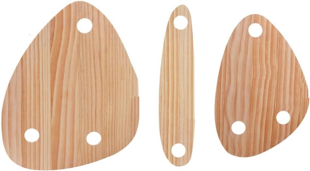 Set van 3 Houten Serveerplanken voor Wijnflessen