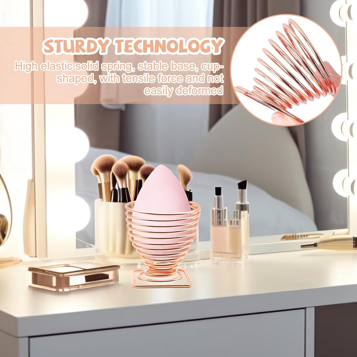 Make-up Sponshouder Set - Droogrek voor Cosmetica Sponzen en Poefs (3 Stuks)