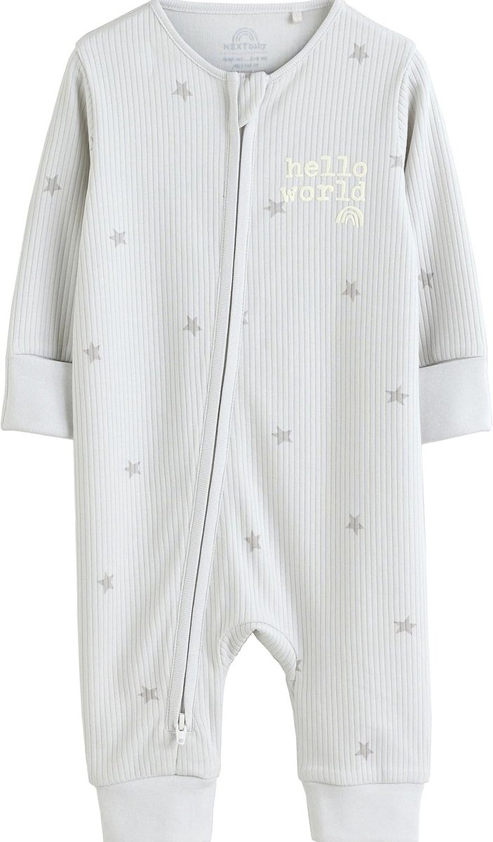 Comfortabele Babypyjama 'Hello World' van 100% Katoen met Handige Tweewegrits