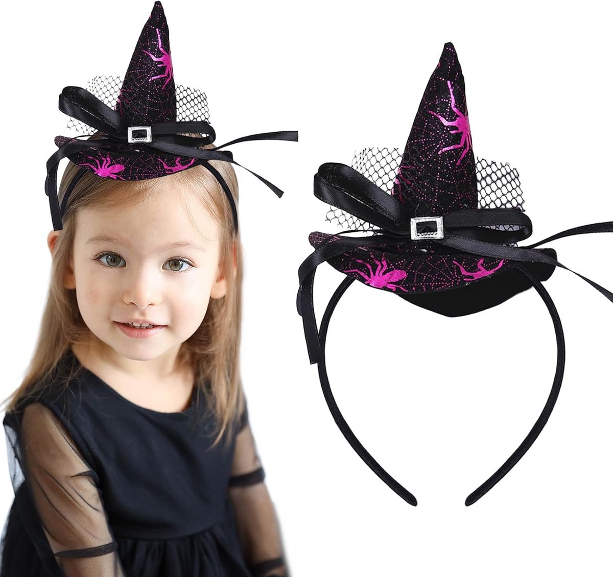 Heksen Haarband voor Meisjes - Feestelijke Halloween Accessoire voor Carnavalsfeesten