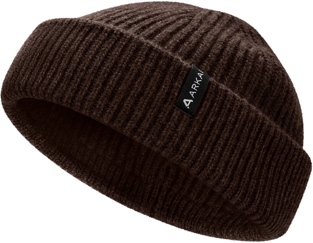 Nordic | Donkerbruine Beanie in Zeemansstijl van Wolmix