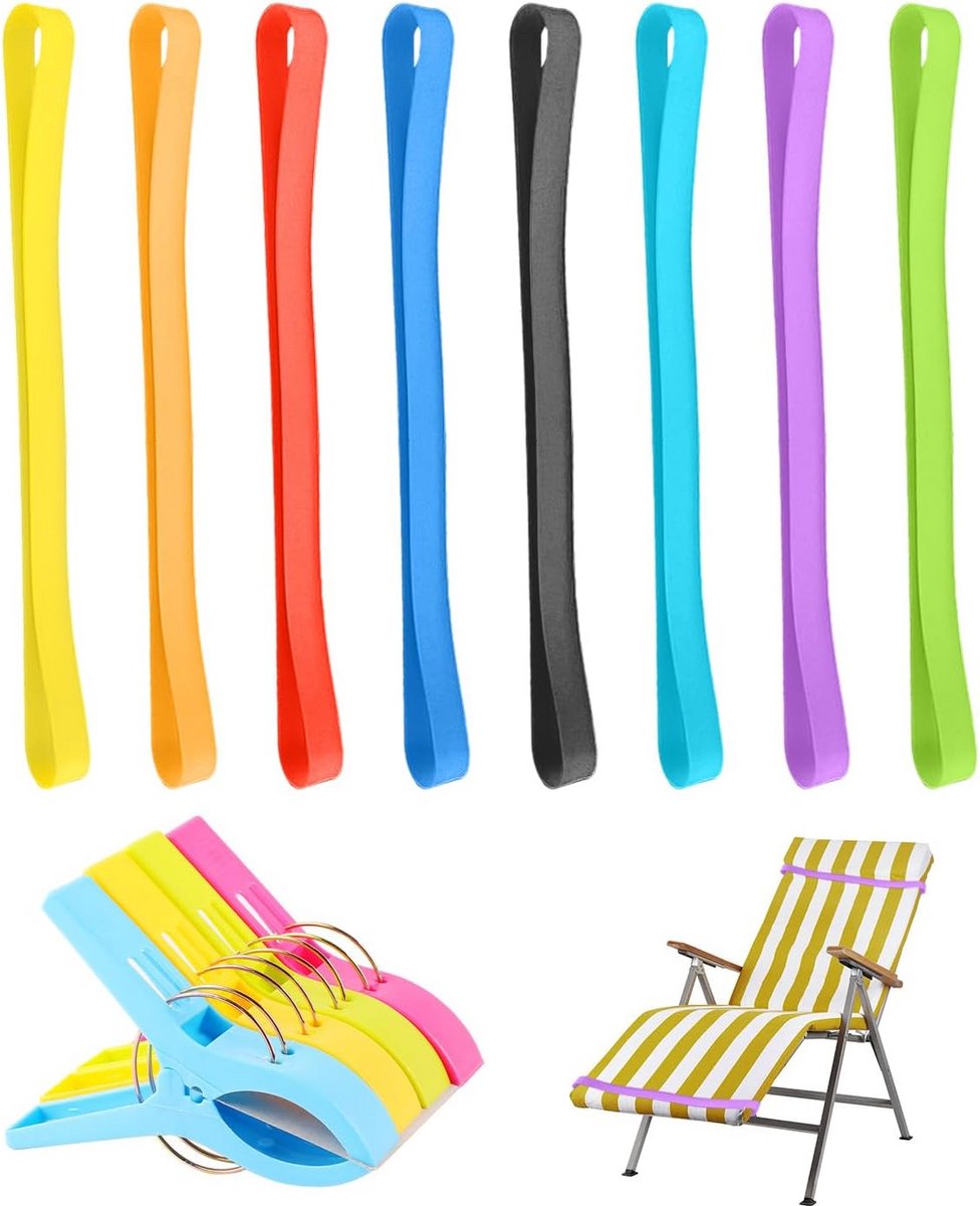 Verstelbare Siliconen Banden en Klemmen voor Handdoeken Strand en Reisaccessoires