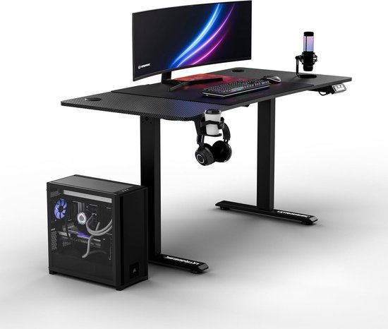 Elektrisch In Hoogte Verstelbaar Gaming Bureau met XXL Muispad — afbeelding 4