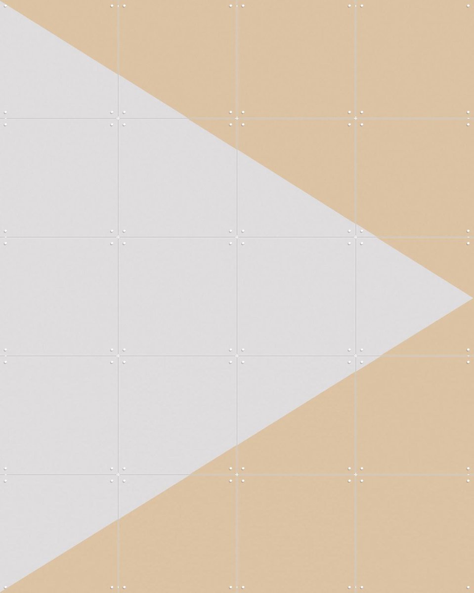 IXXI Color blocking - Grey Beige, Allon Dery - 80 x 100 cm - Gratis ophangtool - Grote wanddecoratie en posters - Grafisch Ontwerp, Abstract