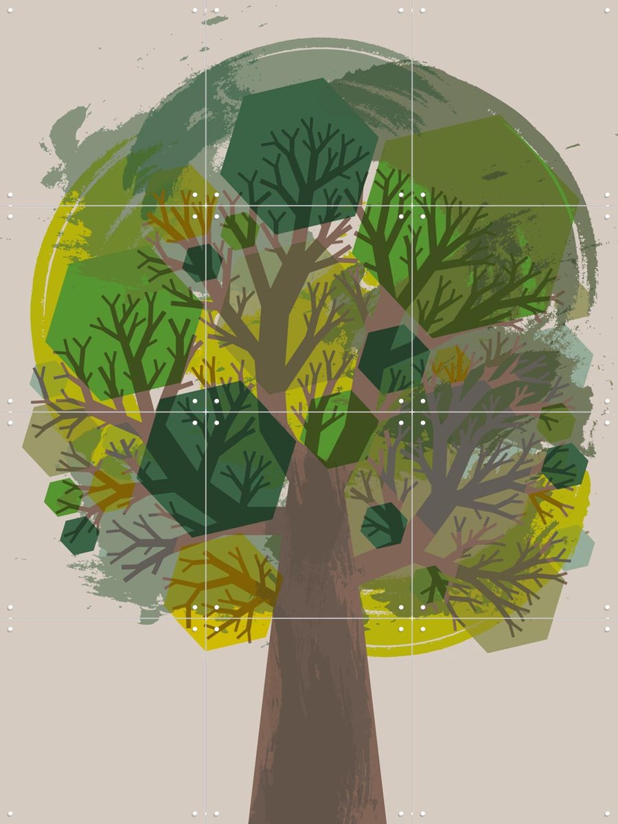 IXXI The Tree, Markus Laible - 60 x 80 cm - Gratis ophangtool - Grote wanddecoratie en posters - Illustraties, Grafisch Ontwerp, Abstract, Digitale