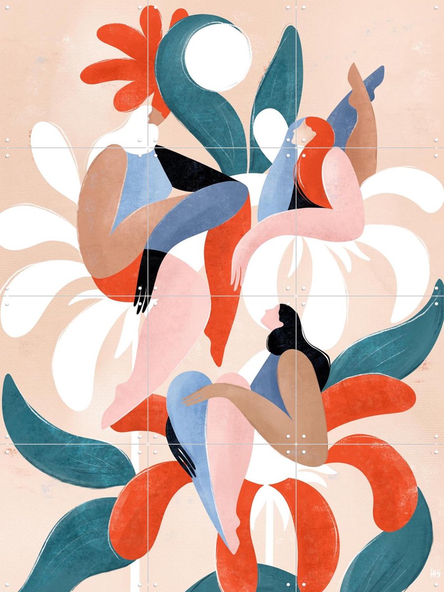 IXXI Wild Flowers, Maggie Stephenson - 60 x 80 cm - Gratis ophangtool - Grote wanddecoratie en posters - Kleurrijk, Speels, Illustraties, Abstract