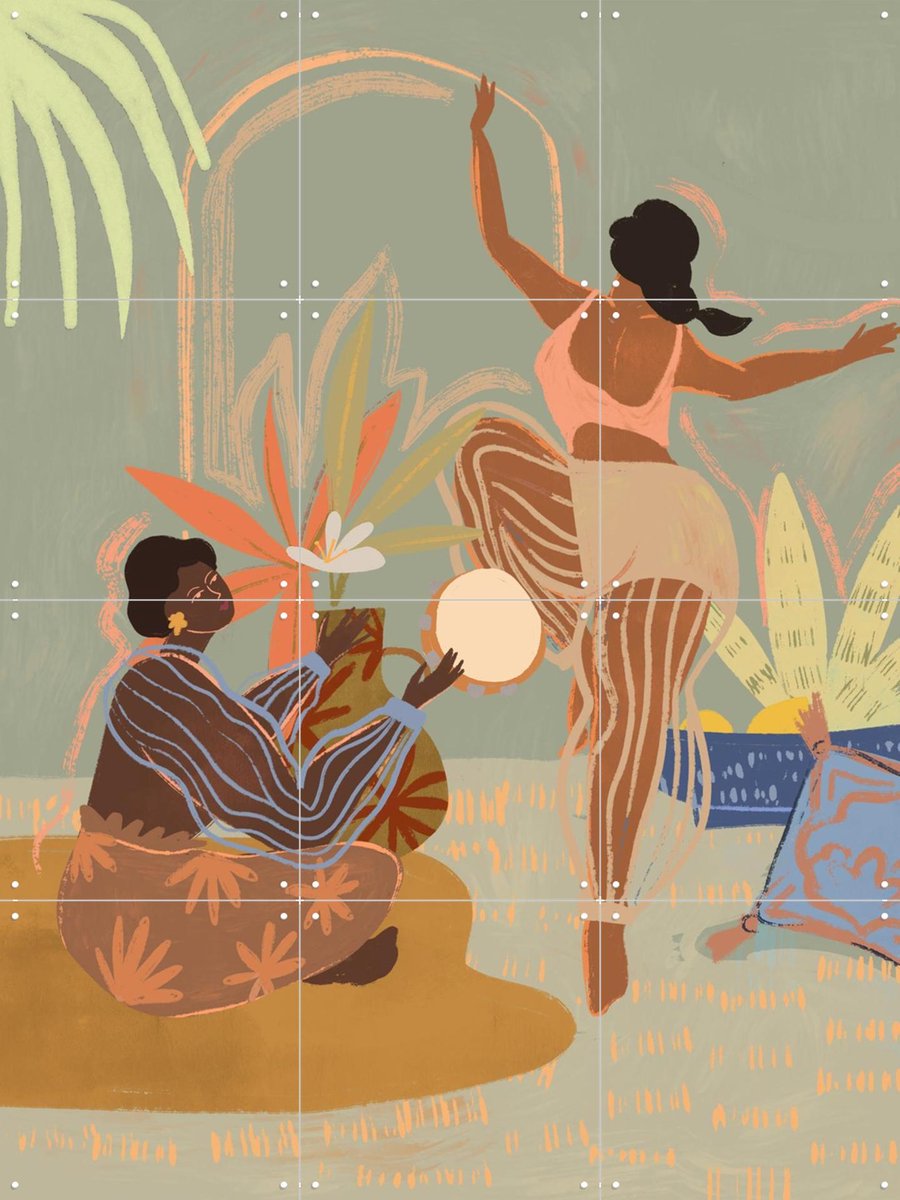 IXXI Music and Dance, Arty Guava - 60 x 80 cm - Gratis ophangtool - Grote wanddecoratie en posters - Grafisch Ontwerp, Speels, Illustraties