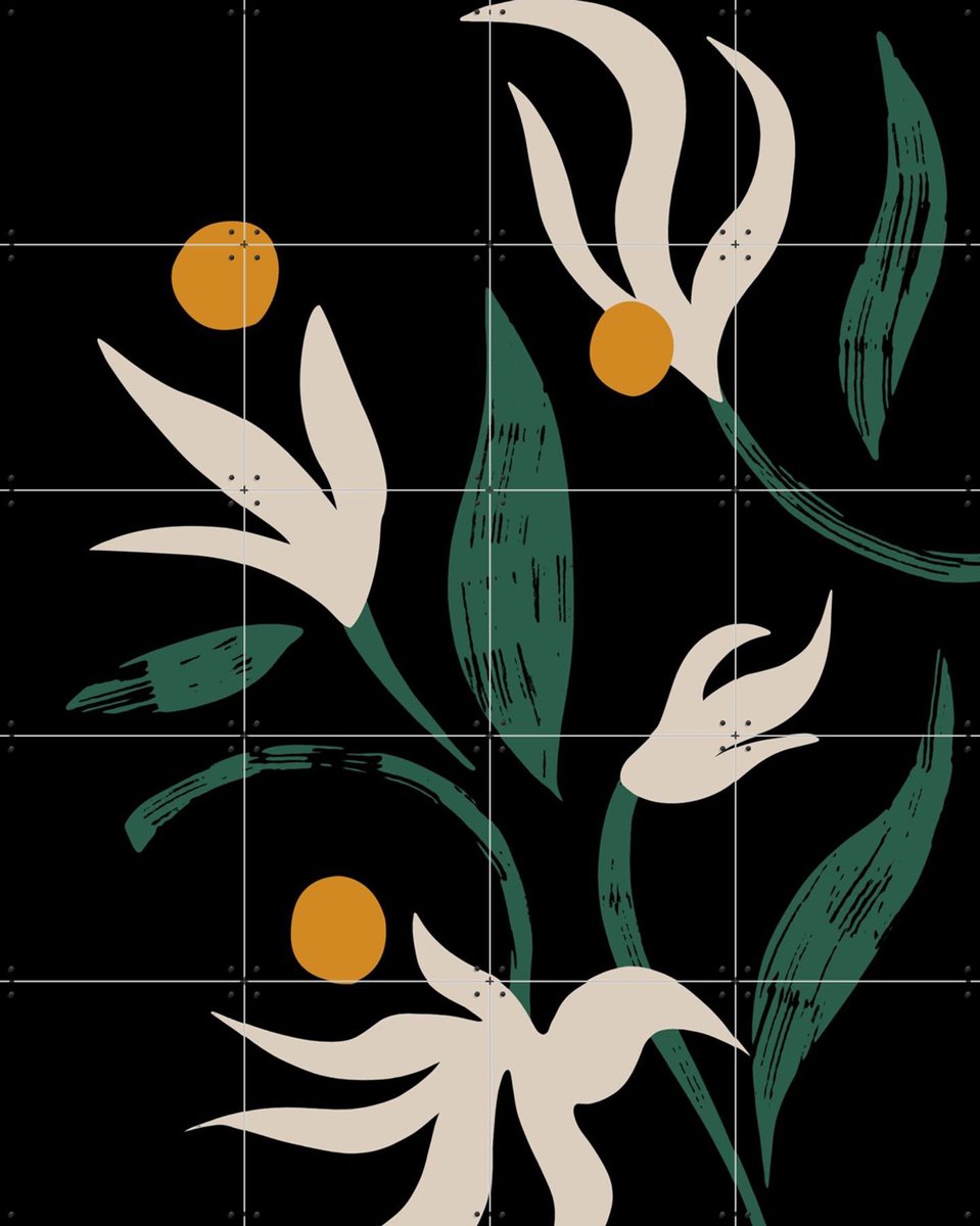 IXXI Abstract Flower, Arty Guava - 80 x 100 cm - Gratis ophangtool - Grote wanddecoratie en posters - Abstract, Illustraties, Minimalisme, Digitale