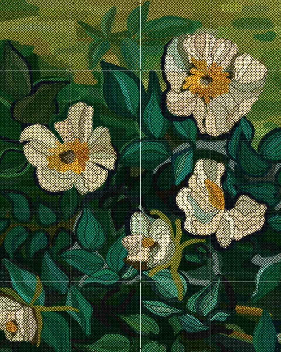 IXXI Wild Roses, Lotte Snoek & Van Gogh 21st Century - 80 x 100 cm - Gratis ophangtool - Grote wanddecoratie en posters - Klassiek, Illustraties