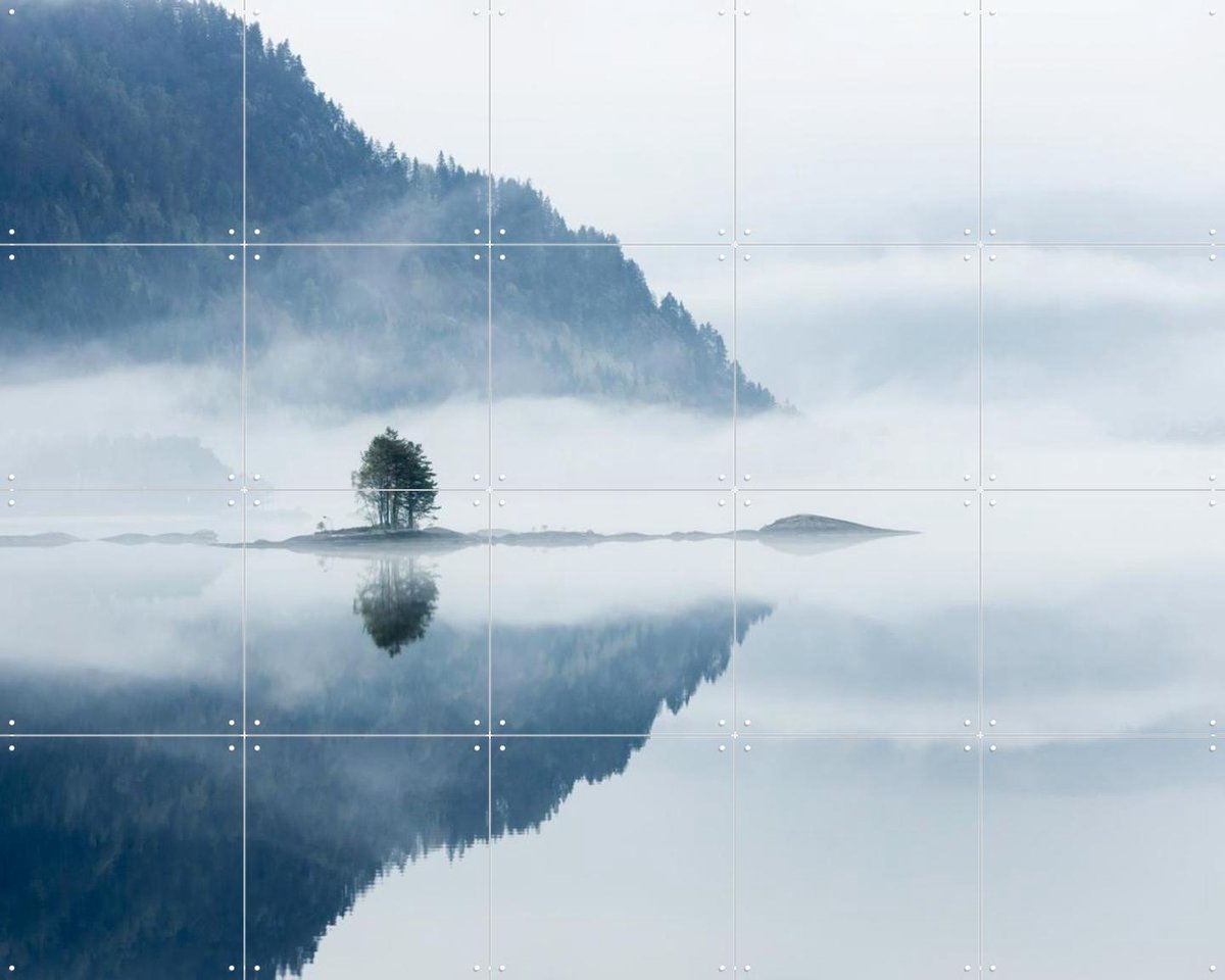 IXXI Solitude Lake, Claire Droppert - 100 x 80 cm - Gratis ophangtool - Grote wanddecoratie en posters - Realisme, Naturalisme, Minimalisme