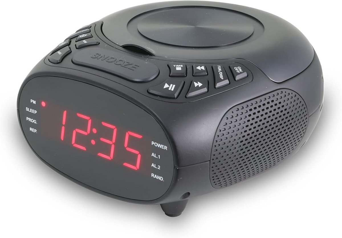 CD Klokradio met Dubbel Alarm, Radio en Dimmerfunctie