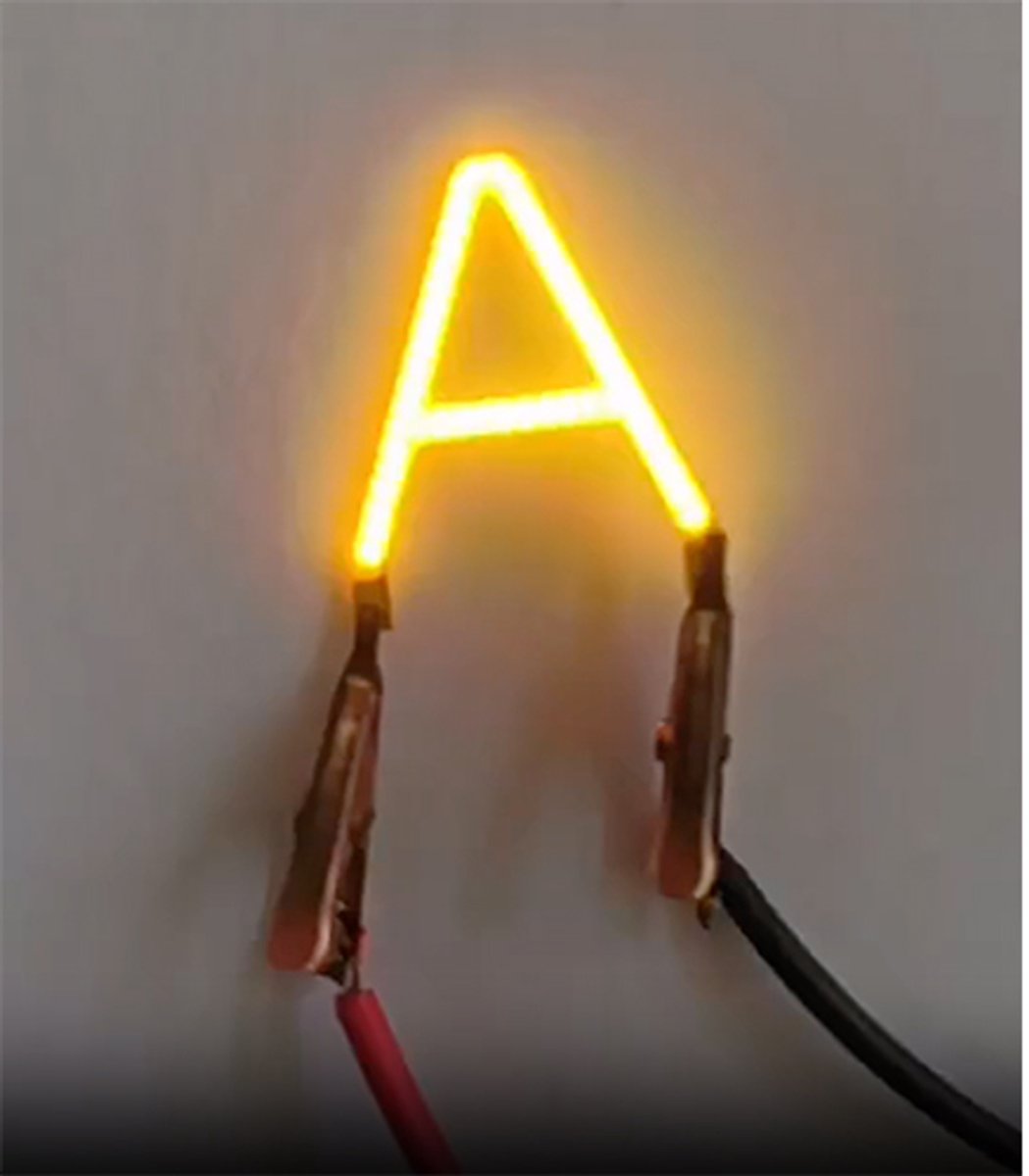 -A- COB LED 3V Filament Letter Geel 3 x 3 cm FPC 2200K 1W Warm-wit
