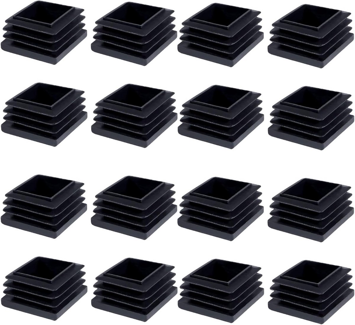 30x30 mm Zwarte Vierkante Eindkappen voor Buis - Stootdoppen voor Stoelpoten, Tafelpoten en Meubels (30 Stuks)