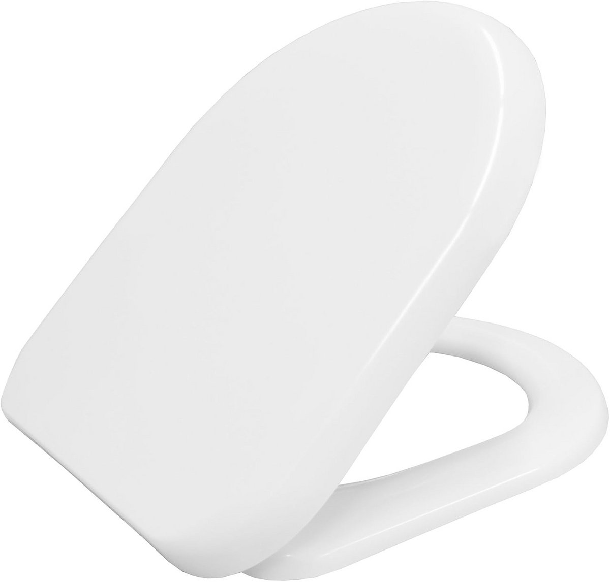 D-vorm WC-bril met Softclose en Snelsluiting, Verstelbaar RVS Scharnier, Wit