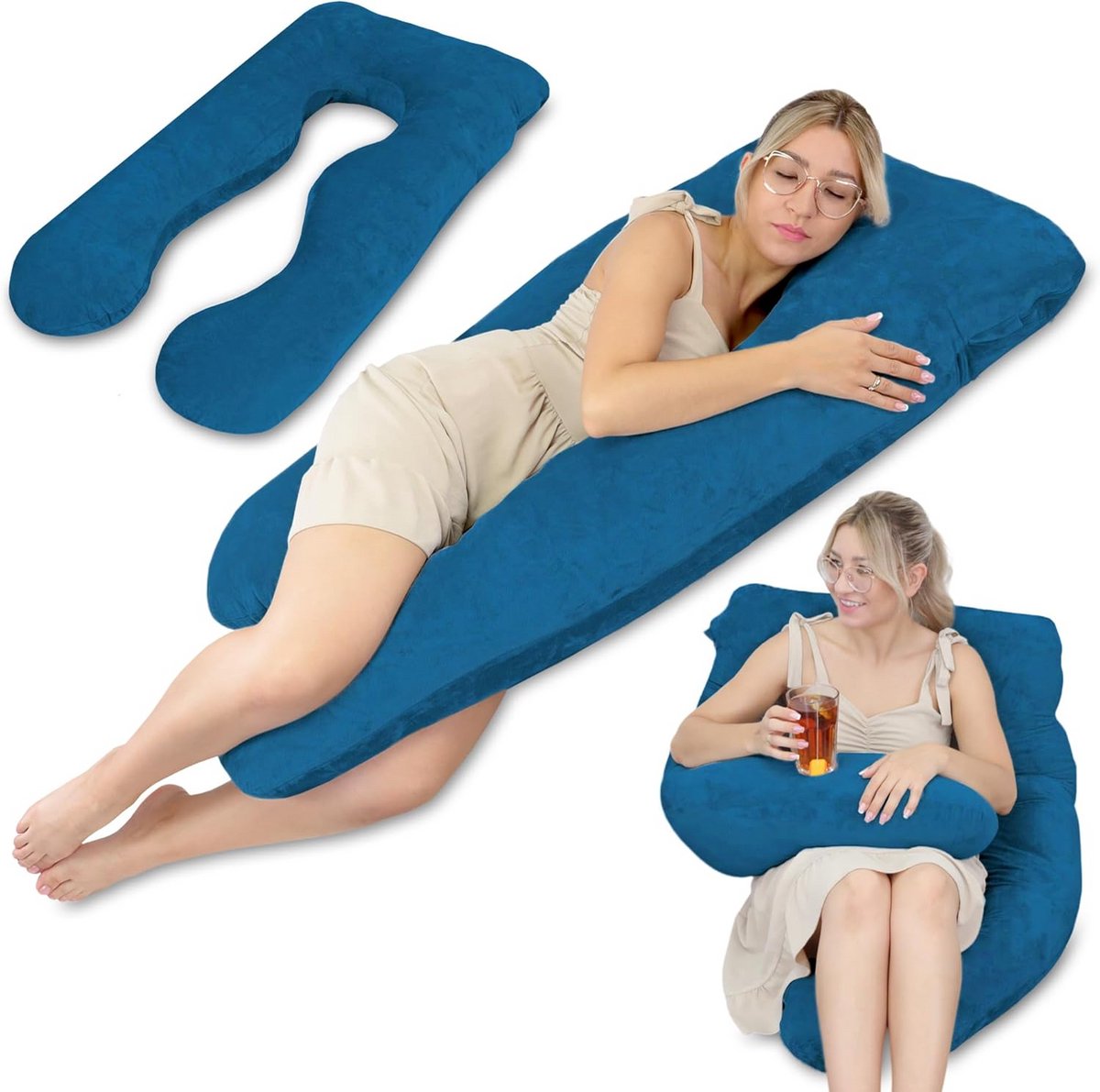 XXL Zijslaper Kussen 135 cm Zwangerschapsondersteuning