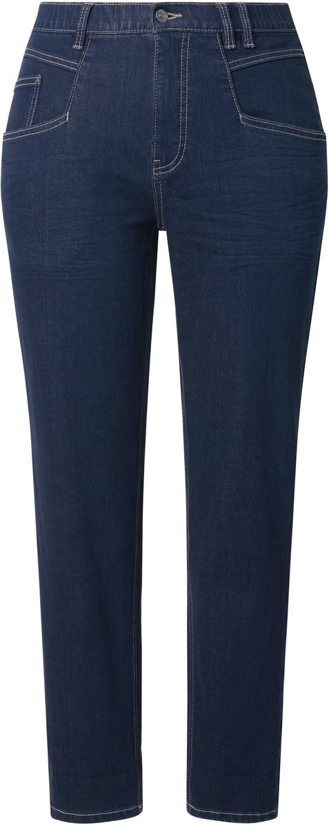 Laurasøn - Dames - Wortel-jeans wijde pasvorm 5-pocket model - Donkerblauw denim - Maat 48
