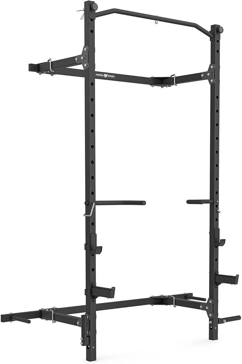 Inklapbaar Power Rack met Optrekstang en Dip Station - Krachttraining Halter | Zwart