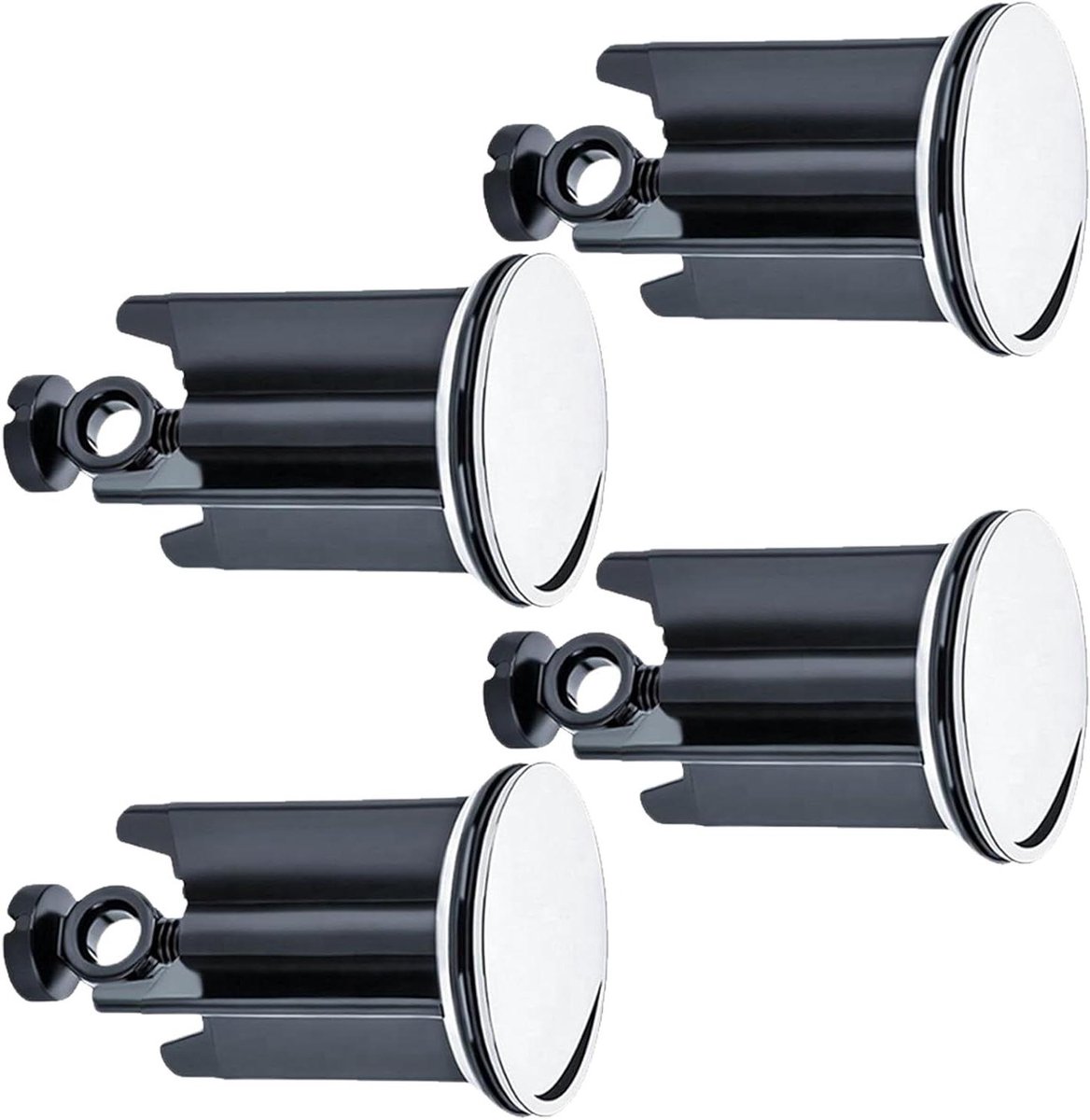 Wastafelstop - Afvoerstop 40 mm - Excentrische stop - Badkuipstop - Set van 4 stuks