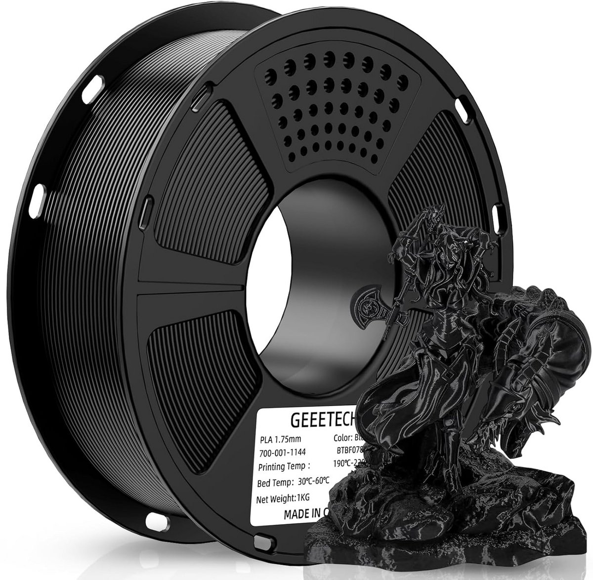 PLA 3D Printer Filament 1.75mm Zwart 1KG - Hoge Kwaliteit Printmateriaal