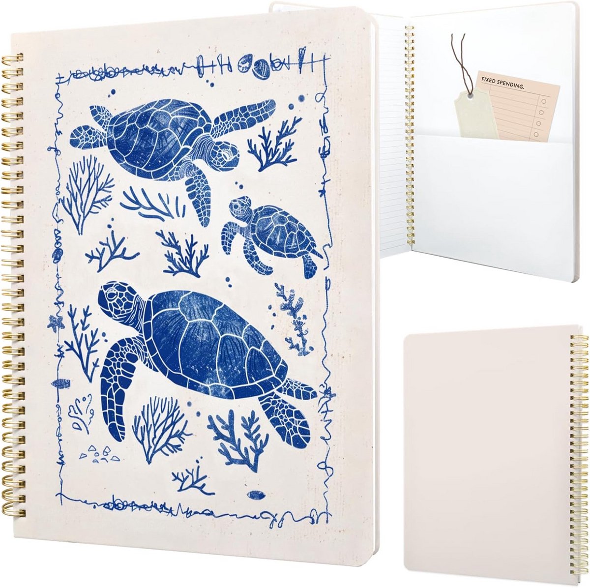 A5 Stijlvol Spiraal Notitieboek met Mooie Dierenprint voor Dames en Meisjes, Gelinieerd, 110 Pagina's