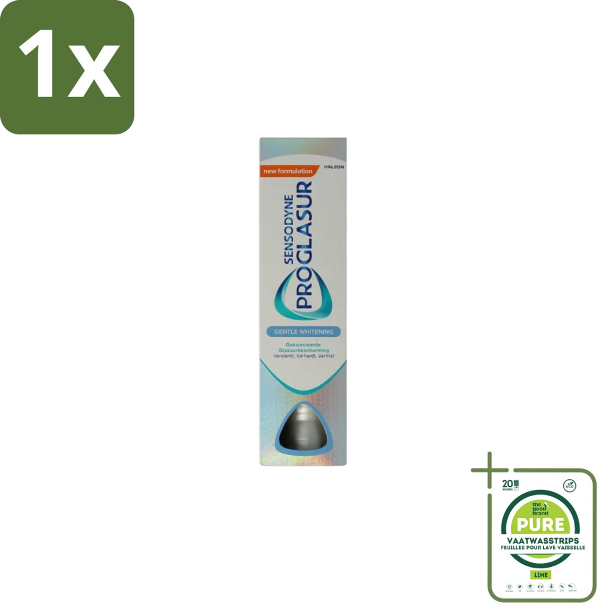 1 x Sensodyne Tandpasta ProGlasur Multi-Action Gentle White 75 ml - Tandpasta - Tanderosie - Tandglazuur - Witte Tanden - Gevoelige Tanden
