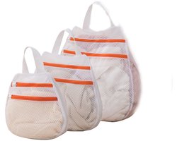 Waszak - 3 stuks - Waszakken - Waszak met handvat - Opbergtas - Kledingzak voor wasmachine-opslag - Wasmachine zakken met rits - Wit - 30x30 cm , 40x40 cm , 50x50 cm