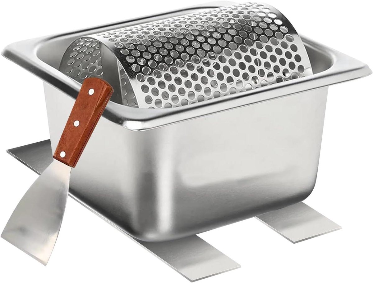 RVS boterrol met standaard voor grill en steaks - duurzaam en handig - BBQ accessoire