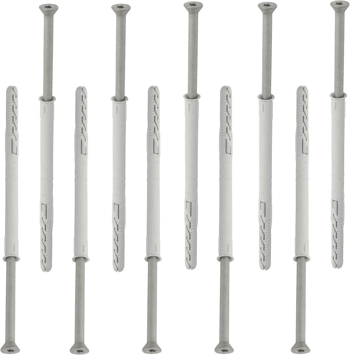 Set van 10 Bouwpluggen Ø10x160mm met Schroeven voor Baksteen en Beton - Sterke Bevestiging