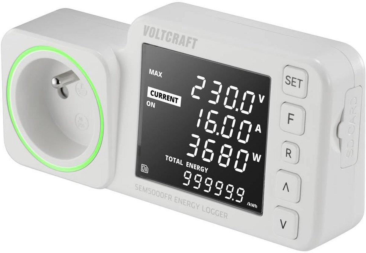 Energiekostenmeter met Datalogger, Kostenprognose en Alarmfunctie