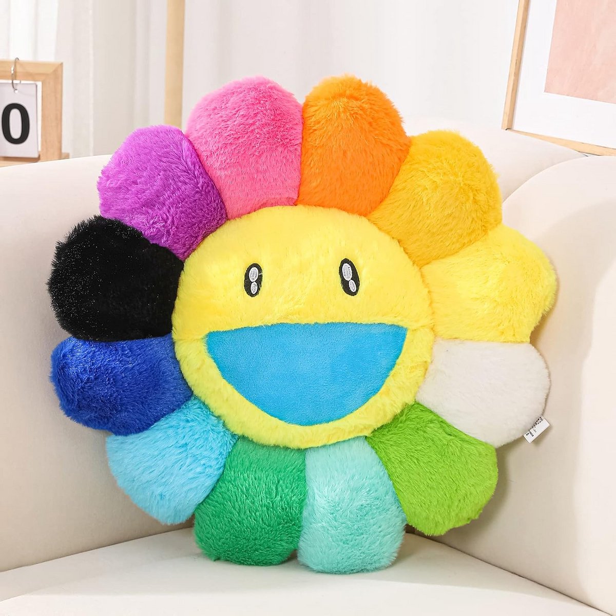 Luxe Pluche Zonnebloem Kussen - Comfortabel en Decoratief Bloemenkussen