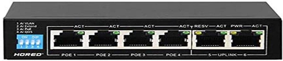 Gigabit PoE Smart Switch - 6 Poorten, 60W Power Budget, 250m Bereik