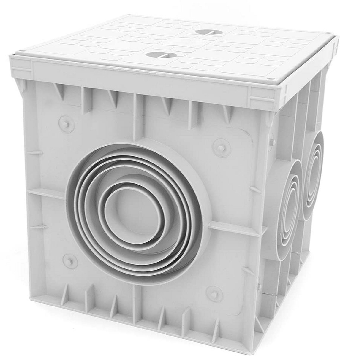Inspectieschacht Kruising met 6 Aansluitingen IP55 – 300x300mm Revisieput voor Binnenafvoer