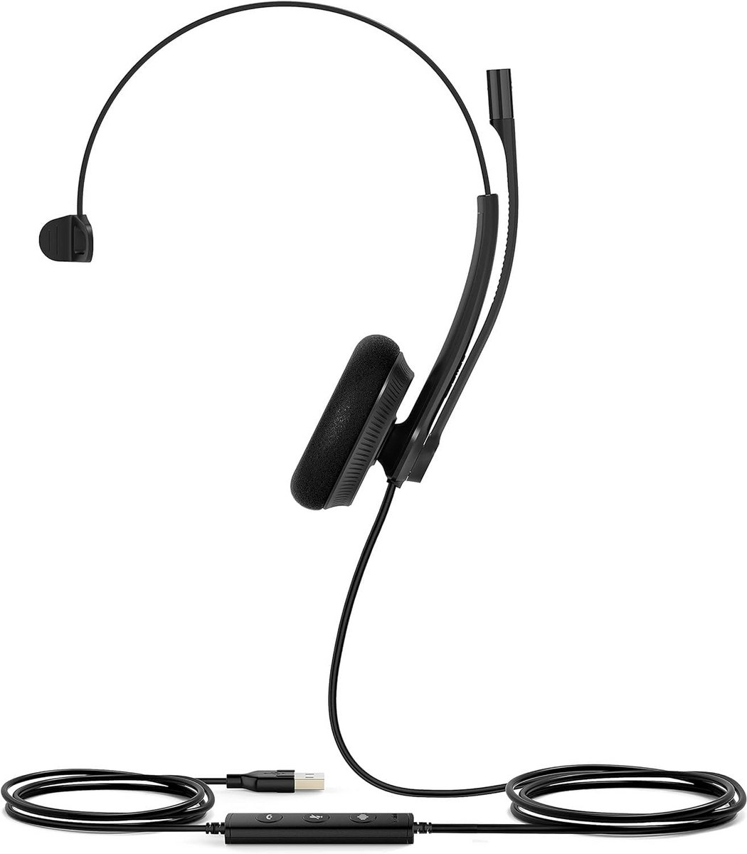 Bedrade USB Headset Mono voor Bellen - Comfortabel en Kristalheldere Audio