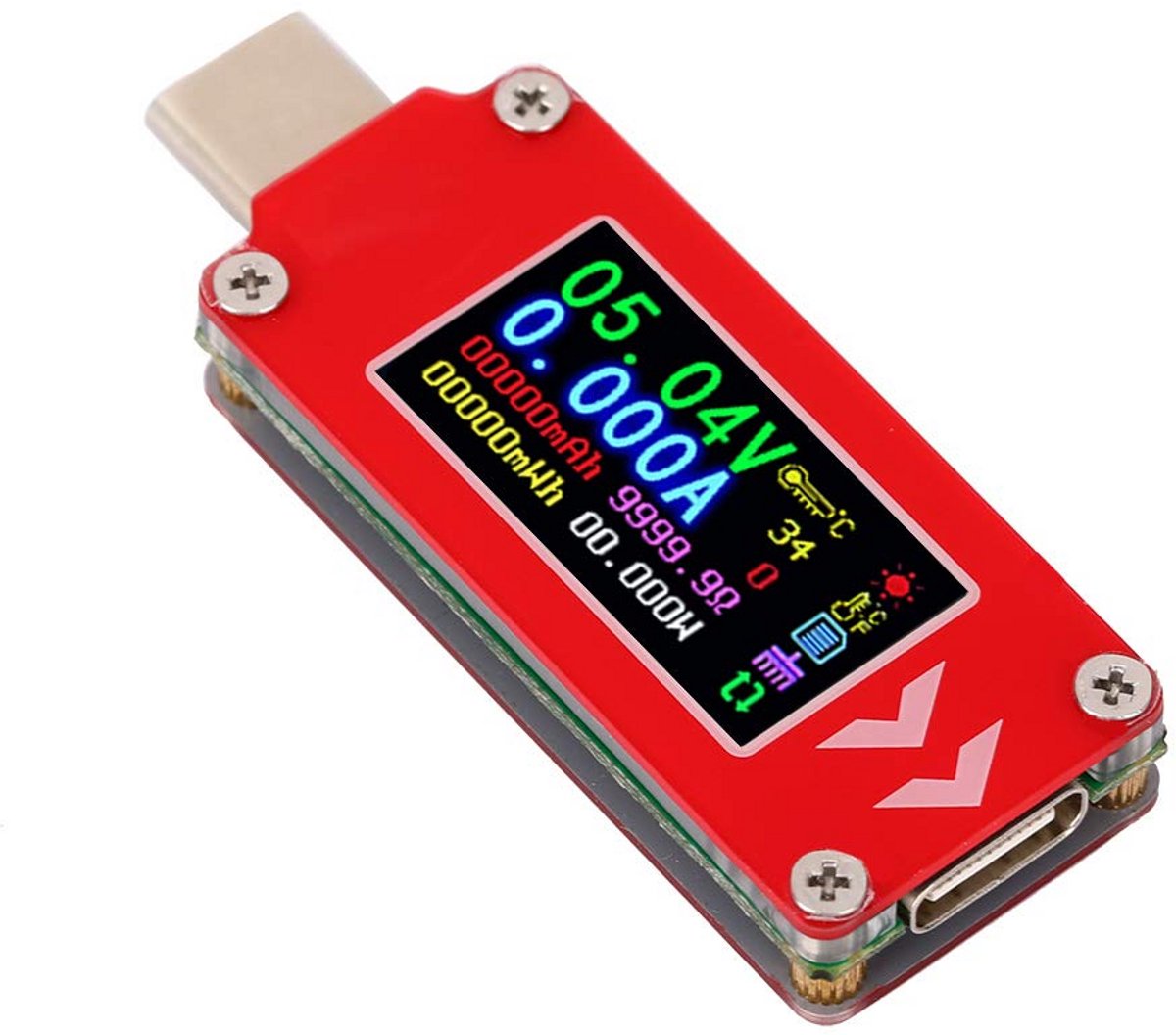 USB C PD Spannings- en Stroommeter met Kleurendisplay | Multimeter Tester voor Cijferproducten